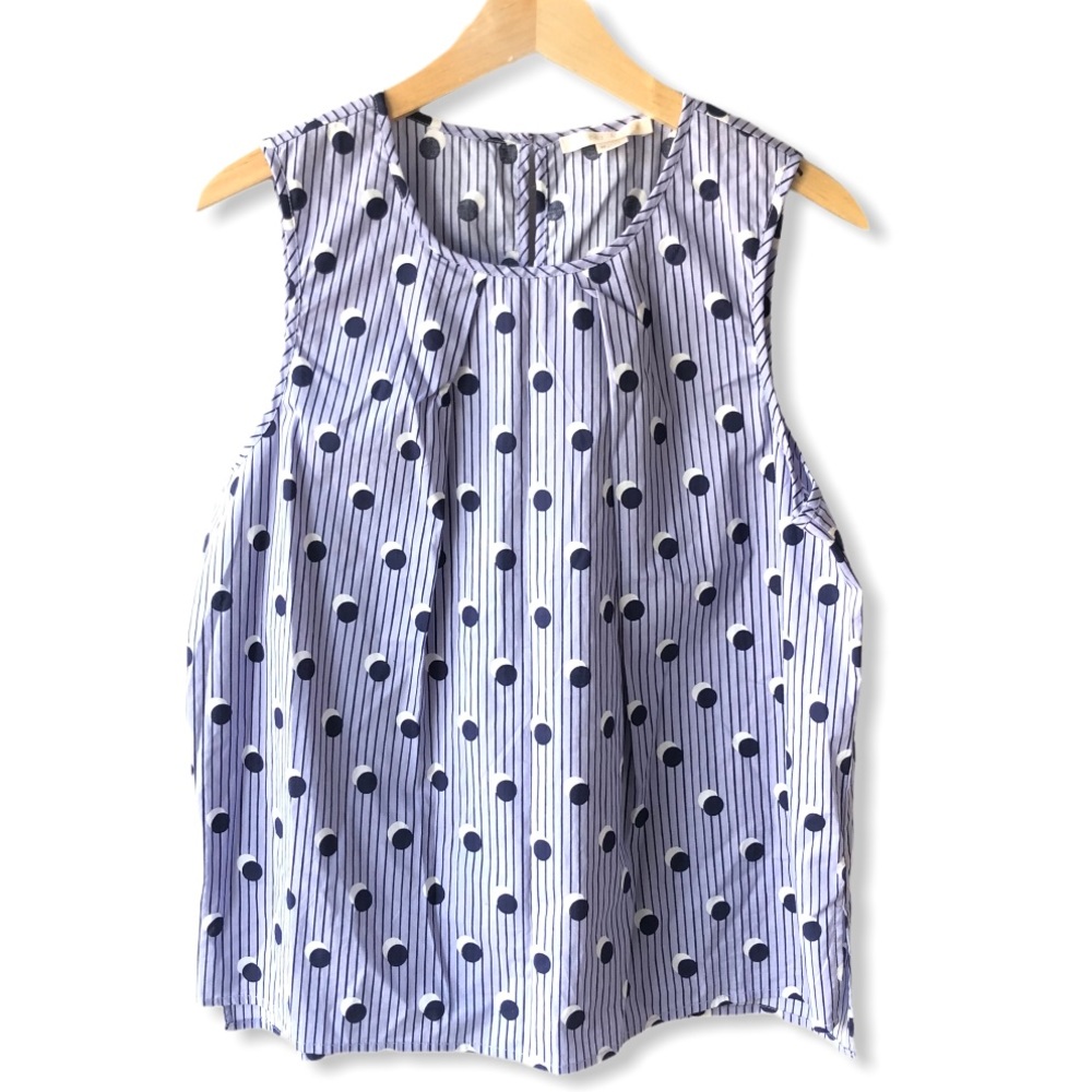 Copper & Ella Polka Dot‎ Pin Stripe Sleeveless Top